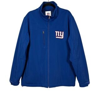 NFL Apparel NY Giants Soft Shell Full Zip Jacket, Royal Blue, Size XL